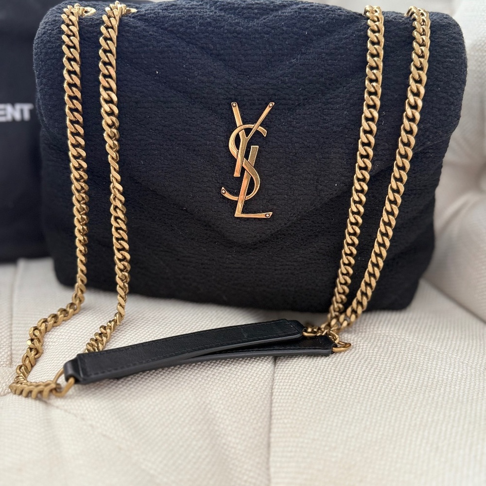 Yves Saint Laurent Quilted LouLou Shoulder Bag with Gold Hardware Genuine